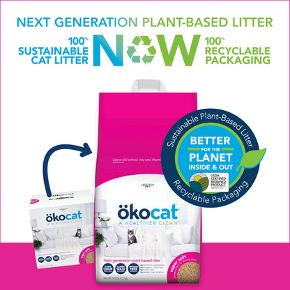 ökocat Low-Tracking Natural Wood Clumping Cat Litter, 14 lb