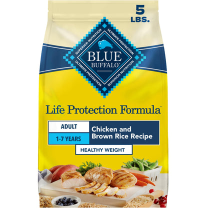 Blue Buffalo Life Protection Adult Dry Dog Food – Chicken & Brown Rice, 5 lb
