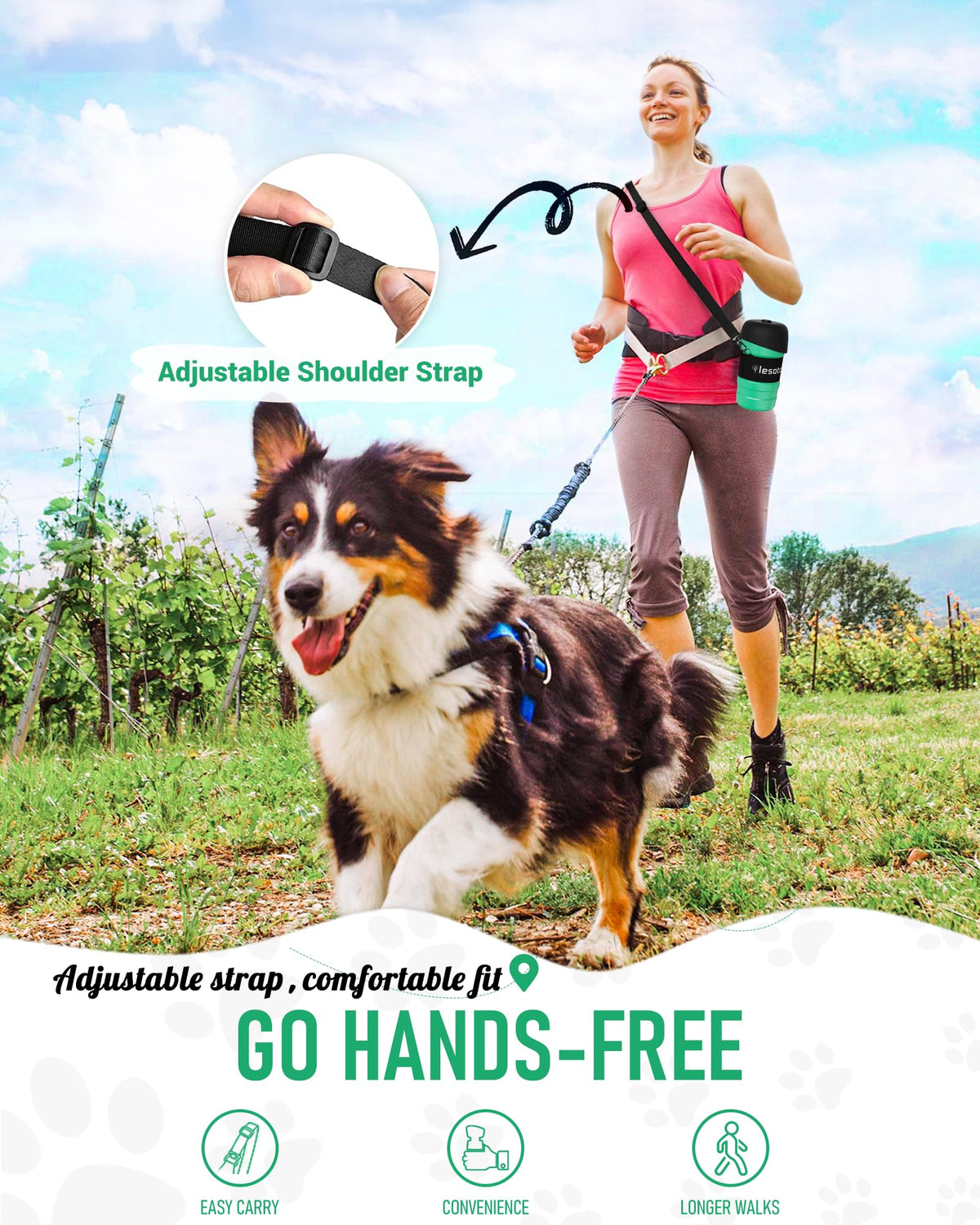 lesotc leak-proof dog water dispenser for hiking