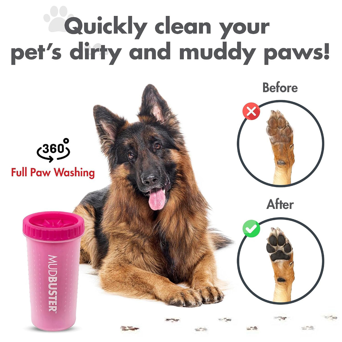 Dexas MudBuster small dog paw cleaner green