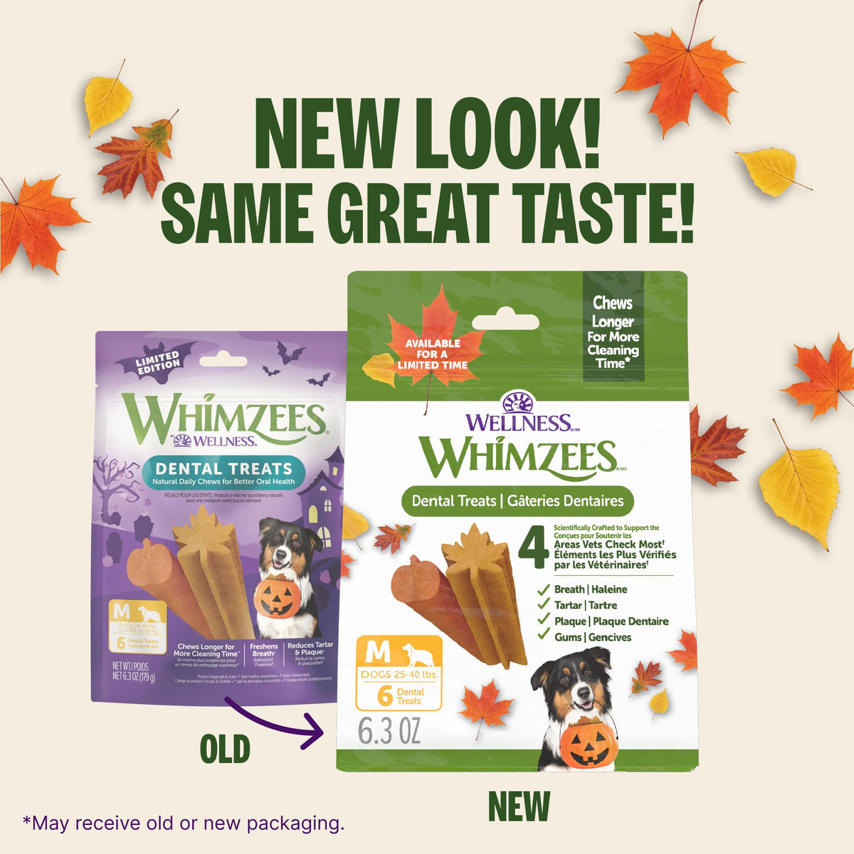 WHIMZEES Holiday Dog Dental Treats – Medium, 6 Count