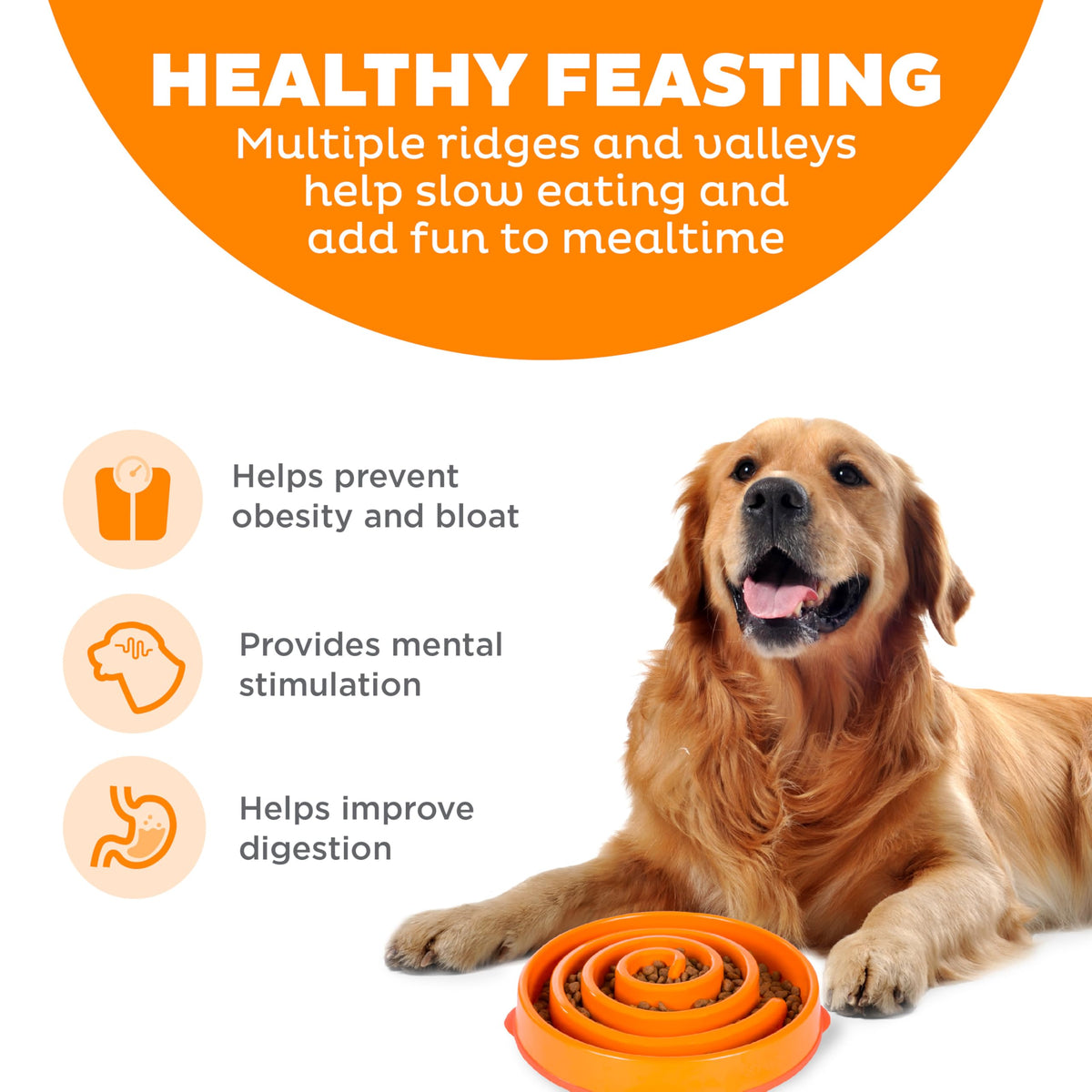 Outward Hound Fun Feeder Slo Bowl – Slow Feeder Dog Bowl, Blue (8.8 in)