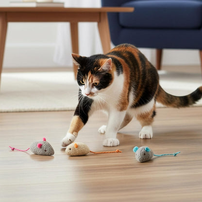 SmartyKat Skitter Critters catnip mice - lightweight plush cat toys for hunting play