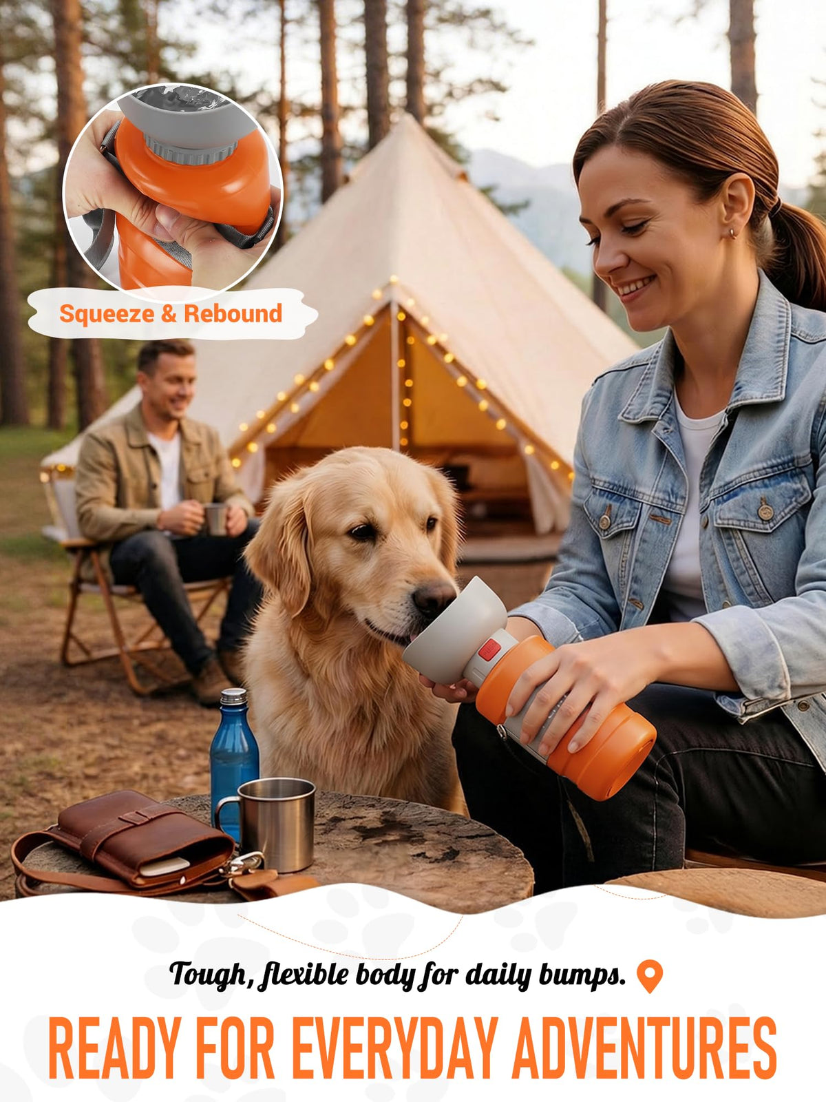 lesotc leak-proof dog water dispenser for hiking