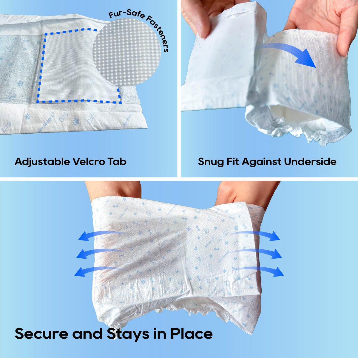Male Dog Wraps Disposable – angle detail view