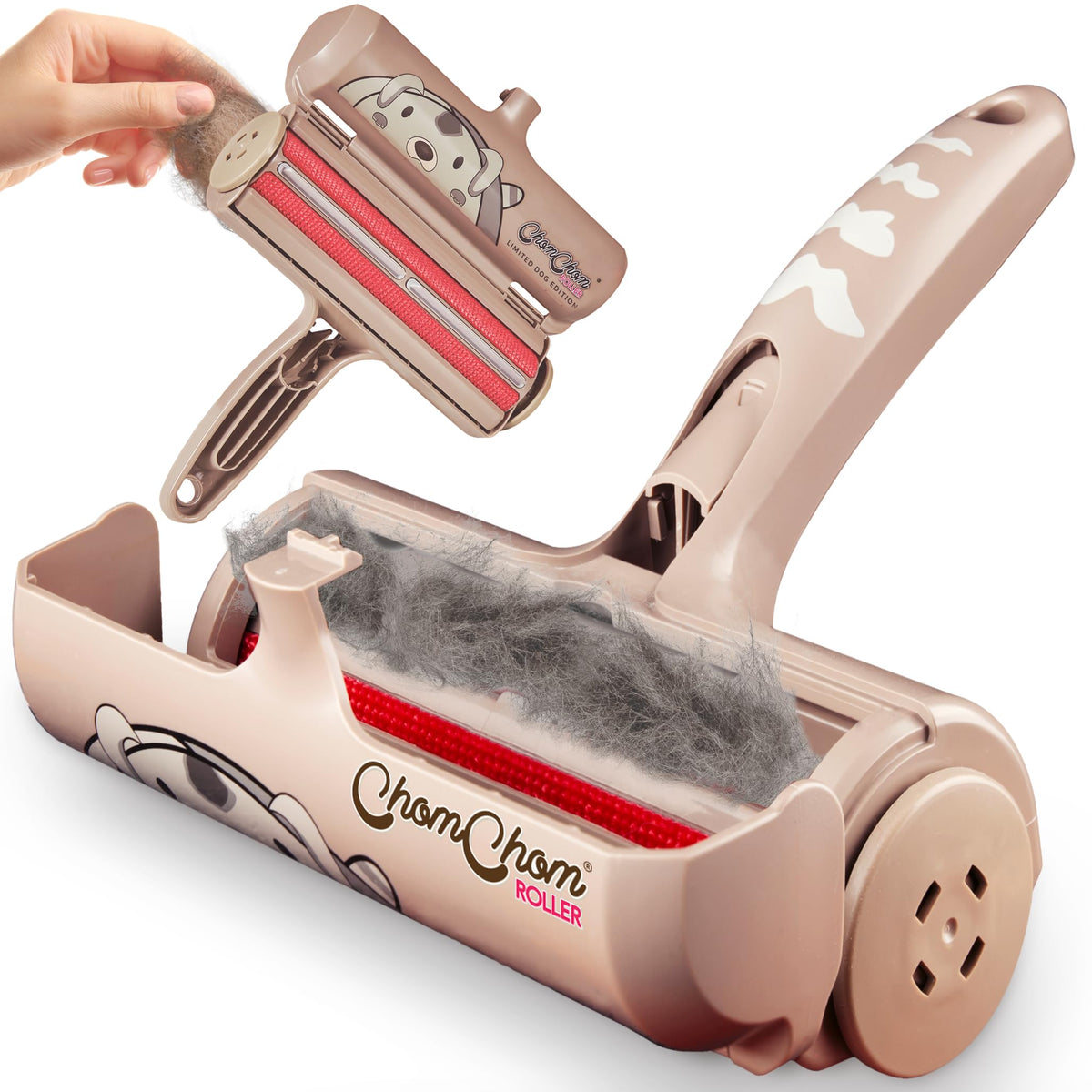 ChomChom Roller reusable pet hair remover white