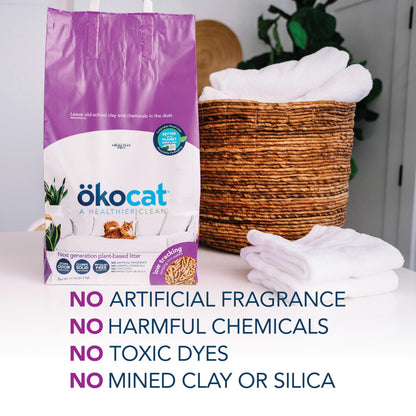 ökocat Low-Tracking Natural Wood Clumping Cat Litter, 14 lb