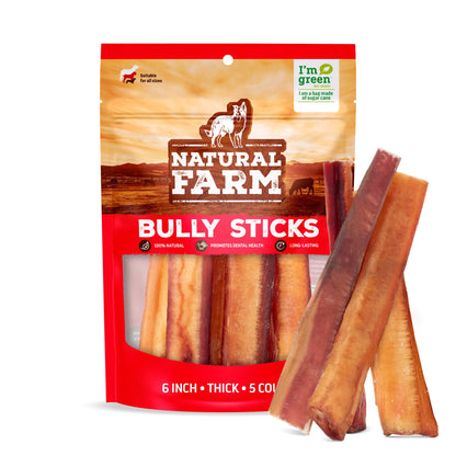 Odor-Free Bully Sticks 6 Inch – detail close-up view