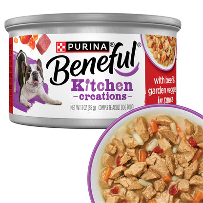 Purina Beneful Kitchen Creations Lamb Wet Dog Food in Sauce, 12 Cans