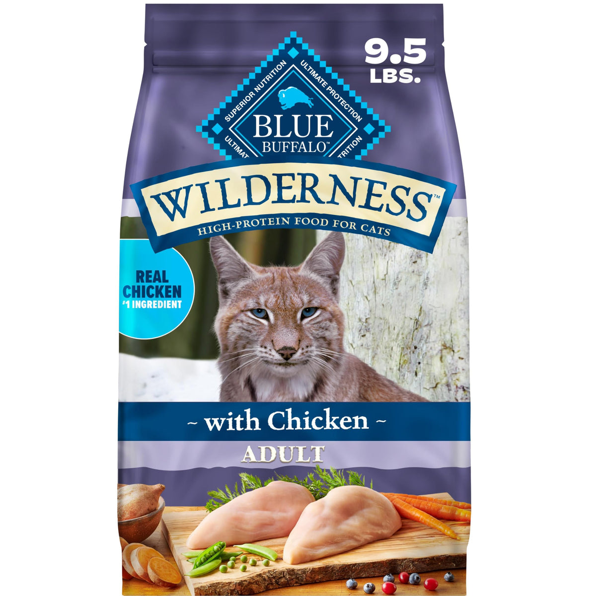 Blue Buffalo Wilderness Chicken Grain-Free Dry Cat Food, 12 lb