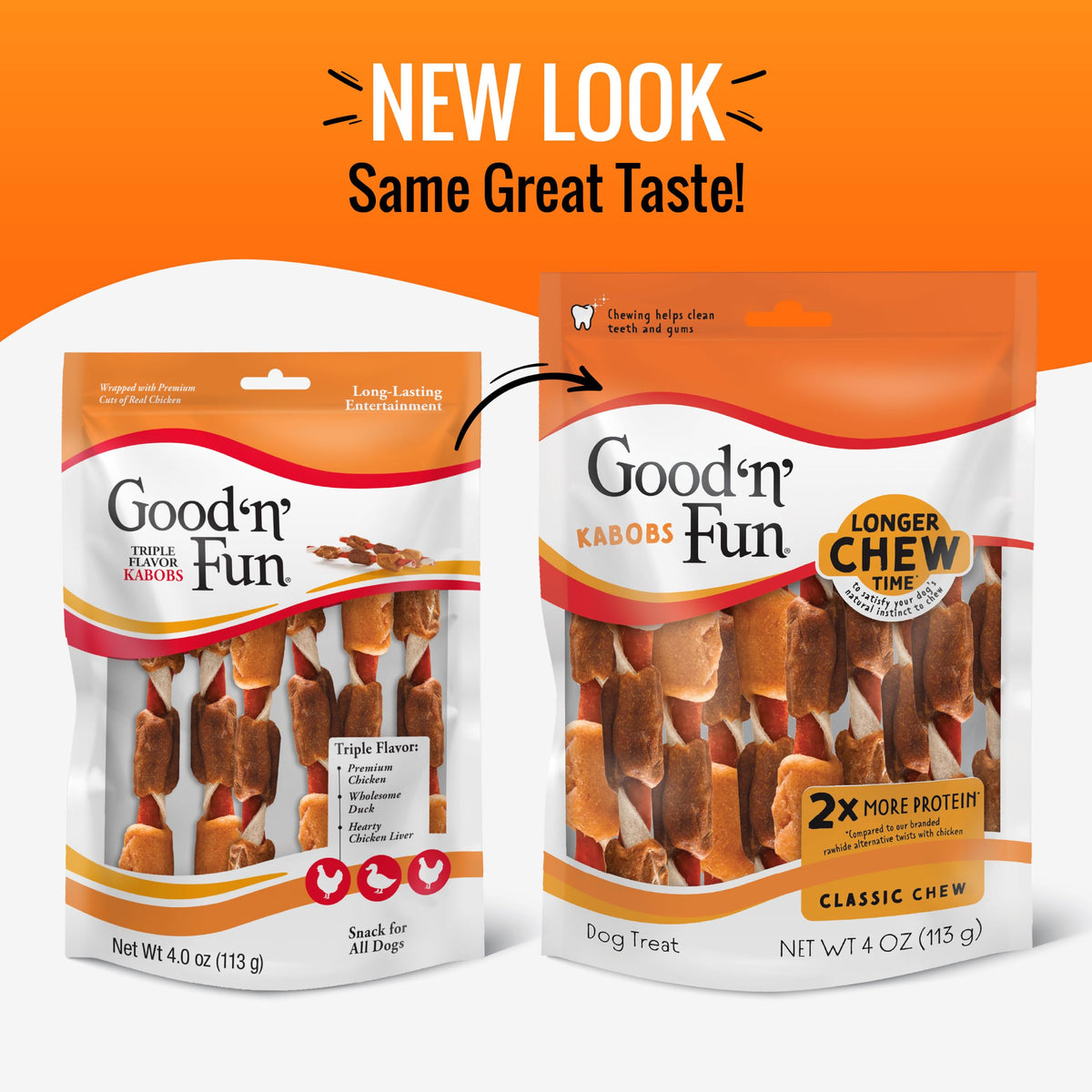 Good 'n' Fun Triple Flavor Kabobs Dog Chews, 24 oz