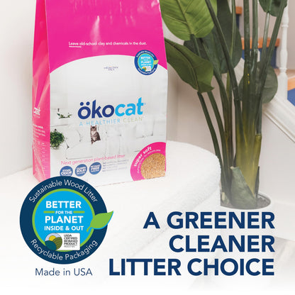 ökocat Low-Tracking Natural Wood Clumping Cat Litter, 14 lb