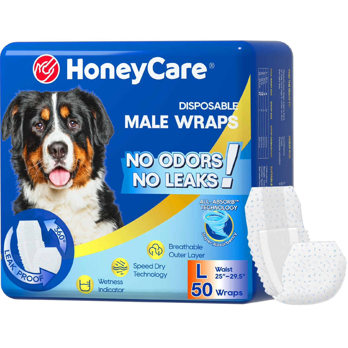 Male Dog Wraps Disposable – close-up detail view