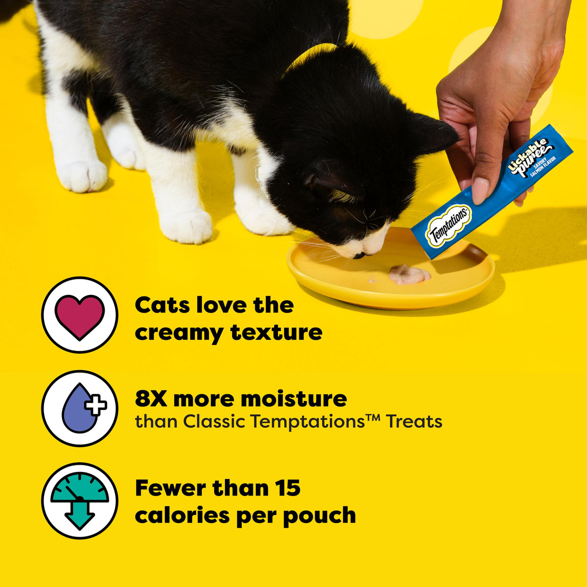 Temptations Creamy Purée Lickable Cat Treats – Seafood Variety, 48 Count