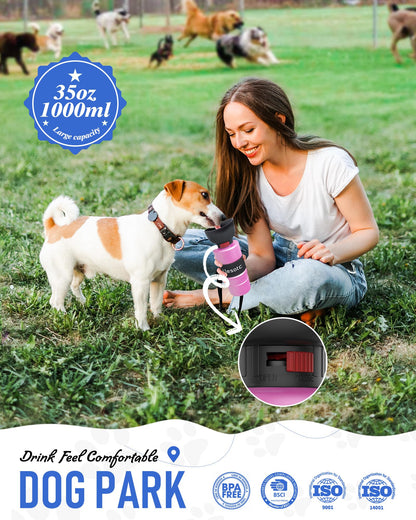 lesotc leak-proof dog water dispenser for hiking