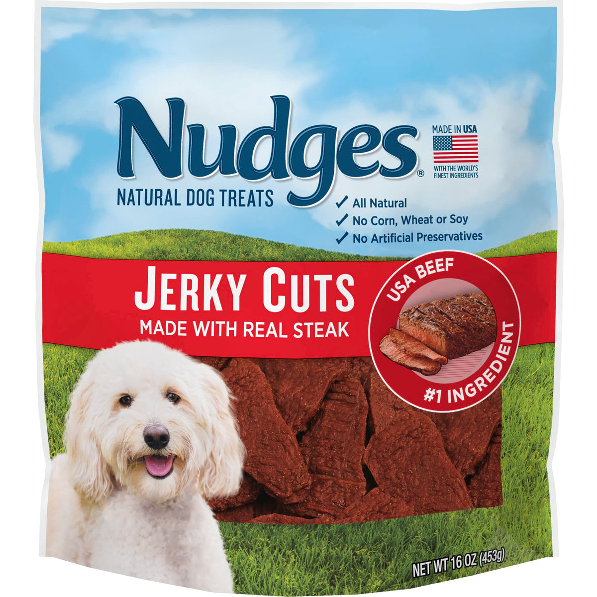 Blue Buffalo Nudges Chicken Jerky Cuts Dog Treats, 16 oz