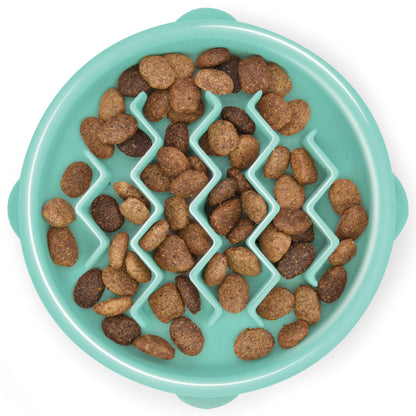 Slow Feeder Dog Bowl Blue – texture and finish detail
