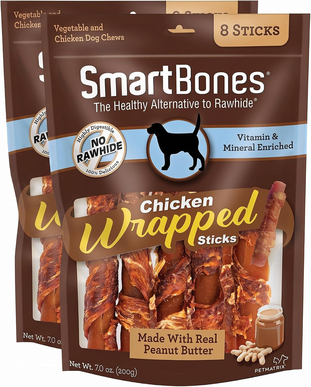 SmartBones chicken wrapped sticks rawhide-free dog treats 8 count