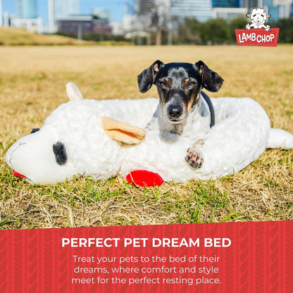 Multipet Holiday Lamb Chop – 10.5" Plush Squeaky Dog Toy with Reindeer Antlers
