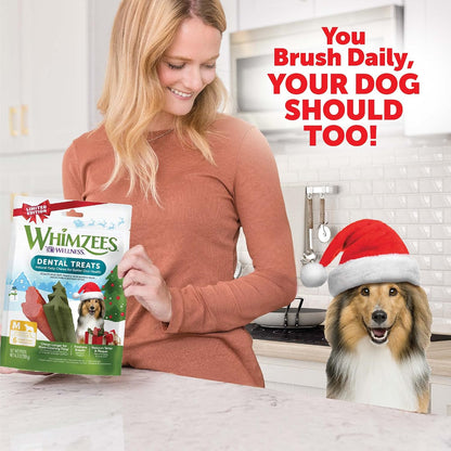 WHIMZEES Holiday Dog Dental Treats – Medium, 6 Count