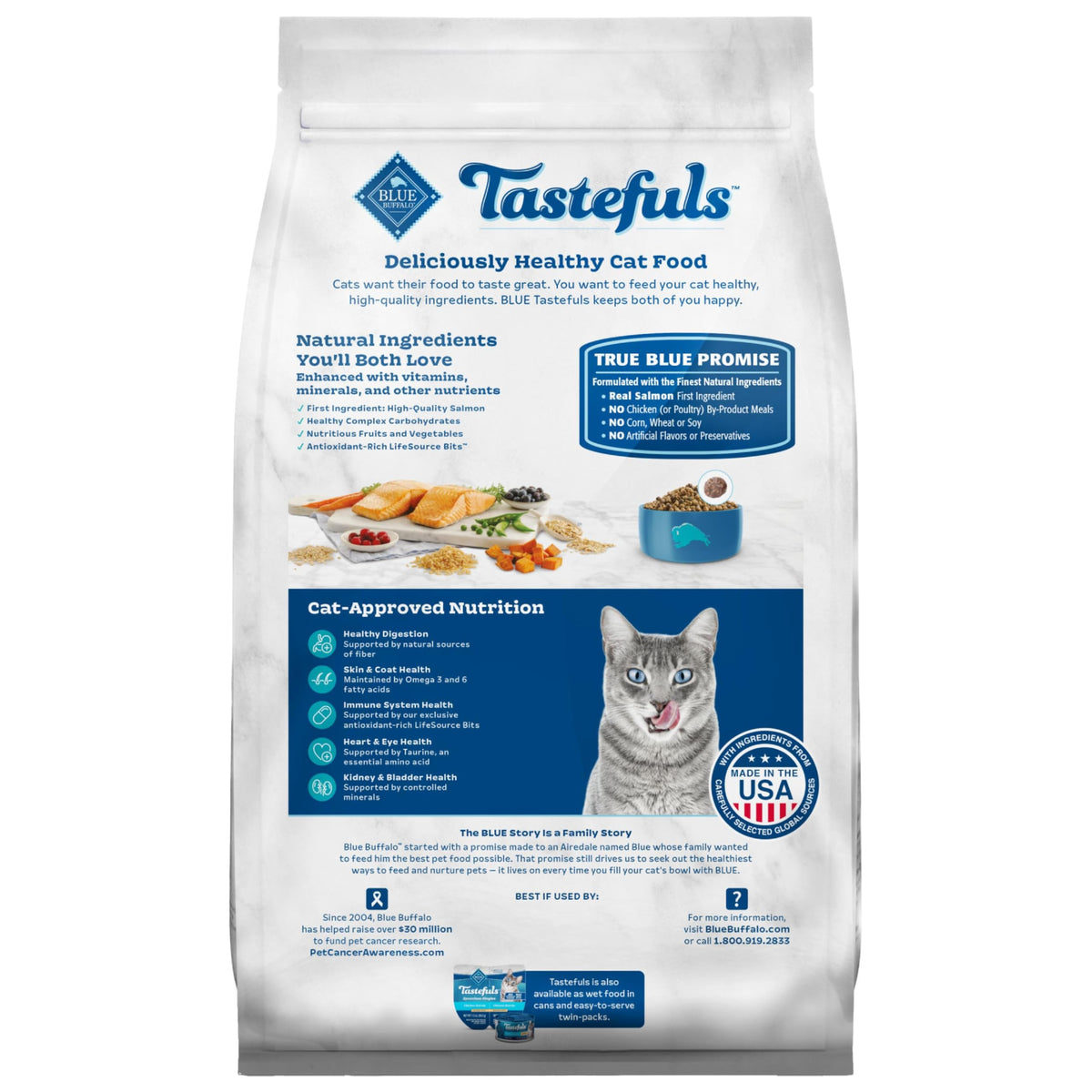 Blue Buffalo Tastefuls Chicken Dry Cat Food for Adult Indoor Cats, 7 lb