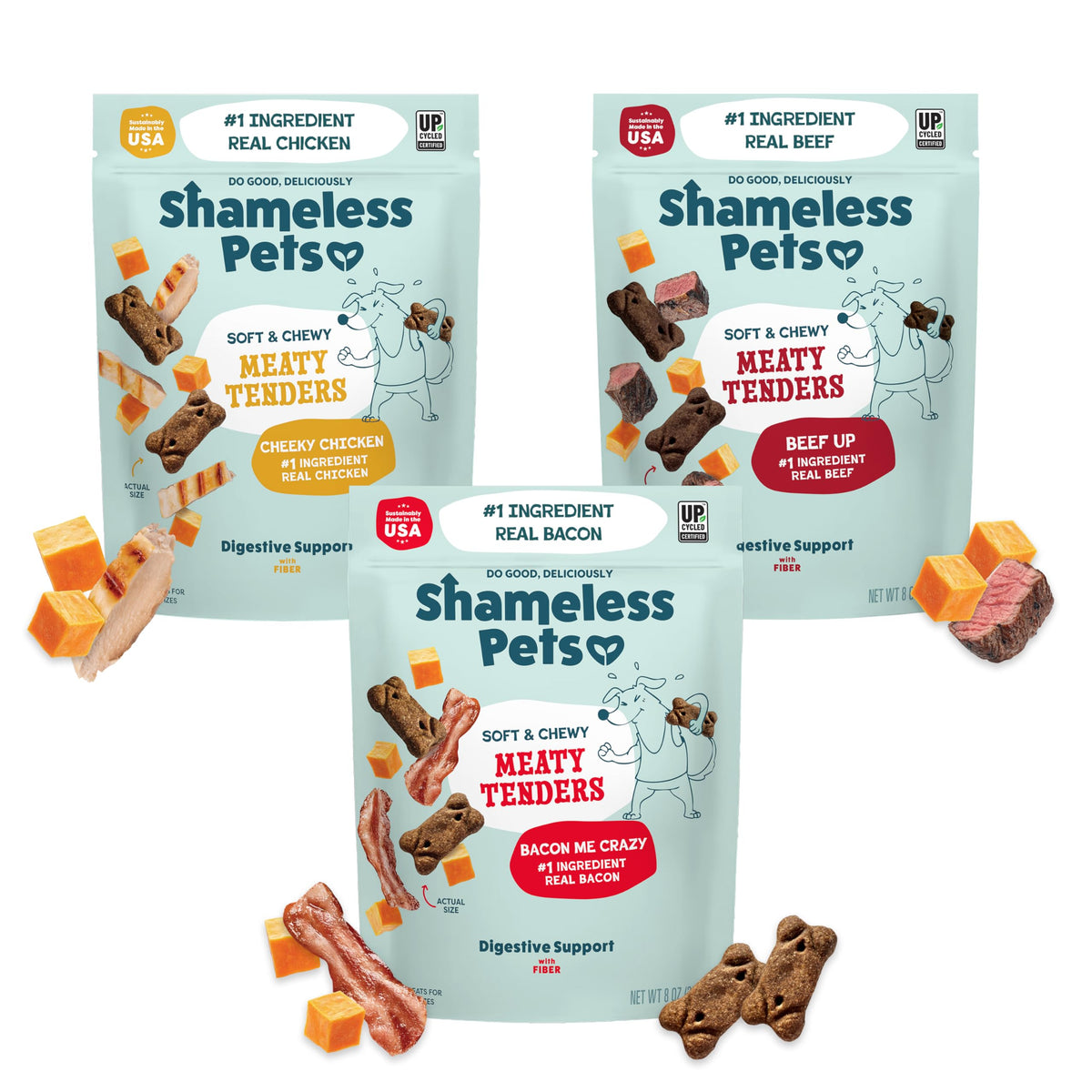 Shameless Pets Reelin' Salmon Soft Dog Treats, 8 oz