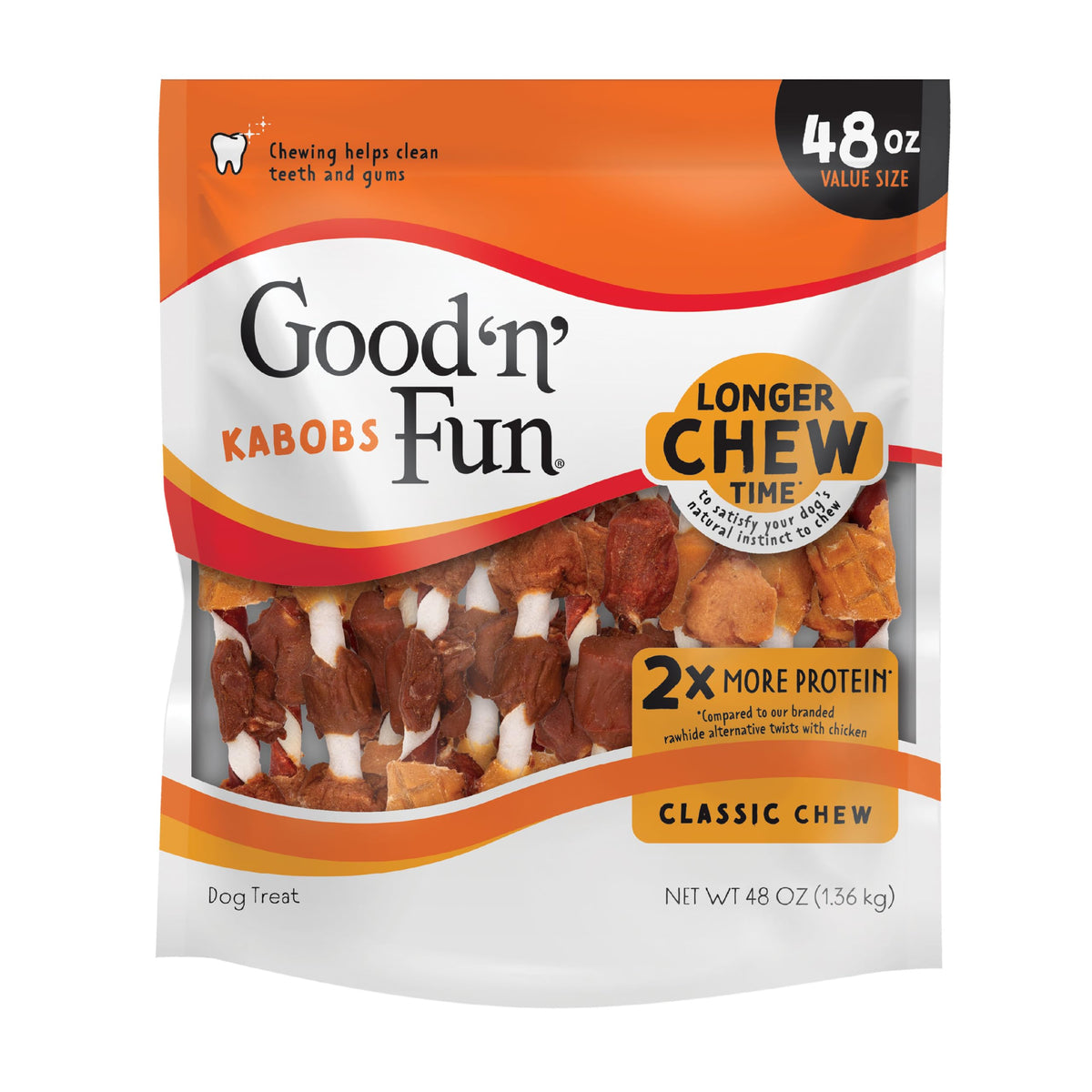 Good 'n' Fun Triple Flavor Kabobs Dog Chews, 24 oz
