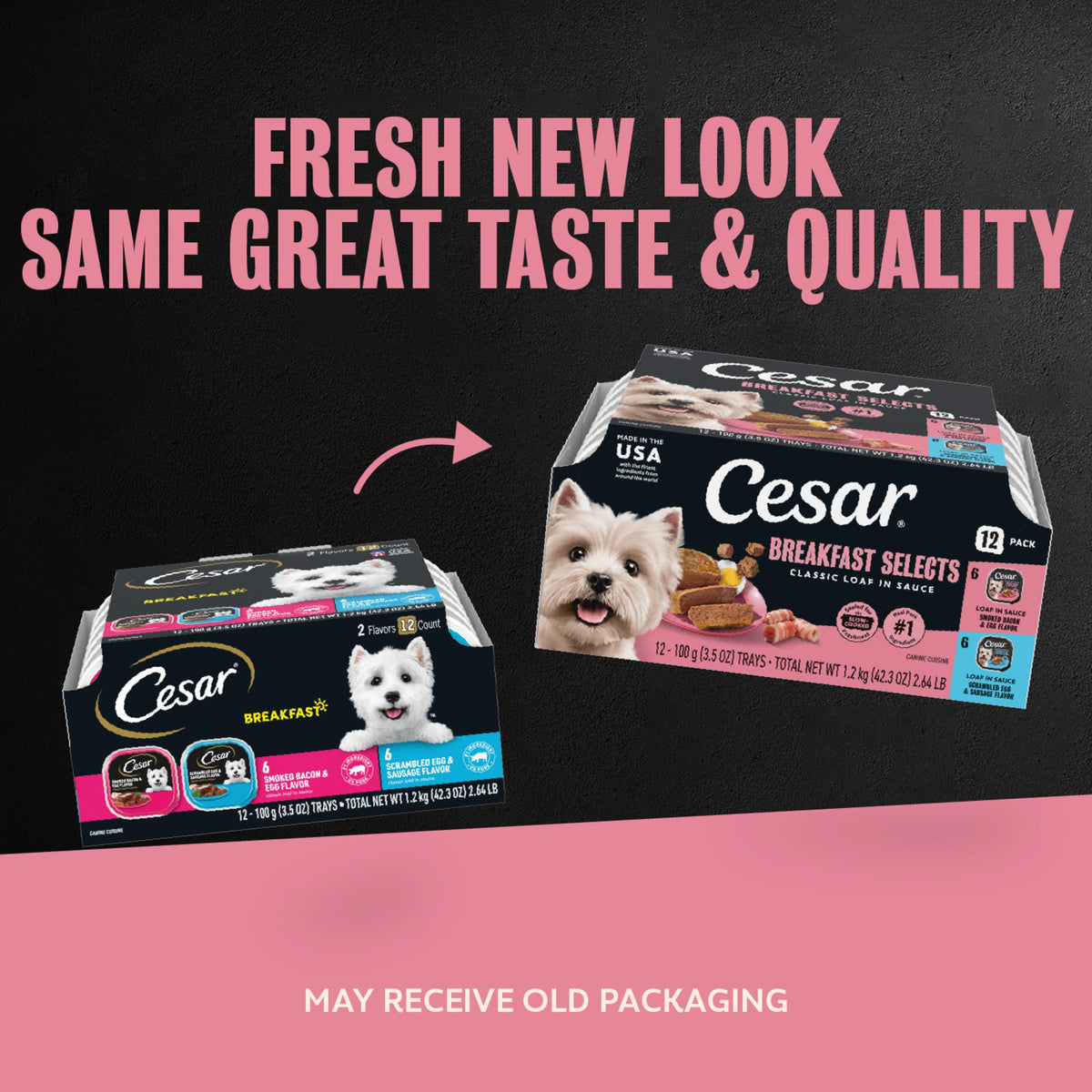 Cesar Meaty Selects Classic Loaf in Sauce Wet Dog Food, 36 Trays