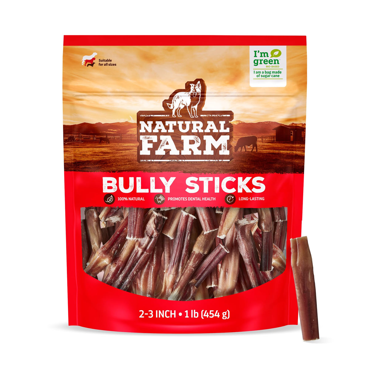 Odor-Free Bully Sticks 6 Inch – package contents view