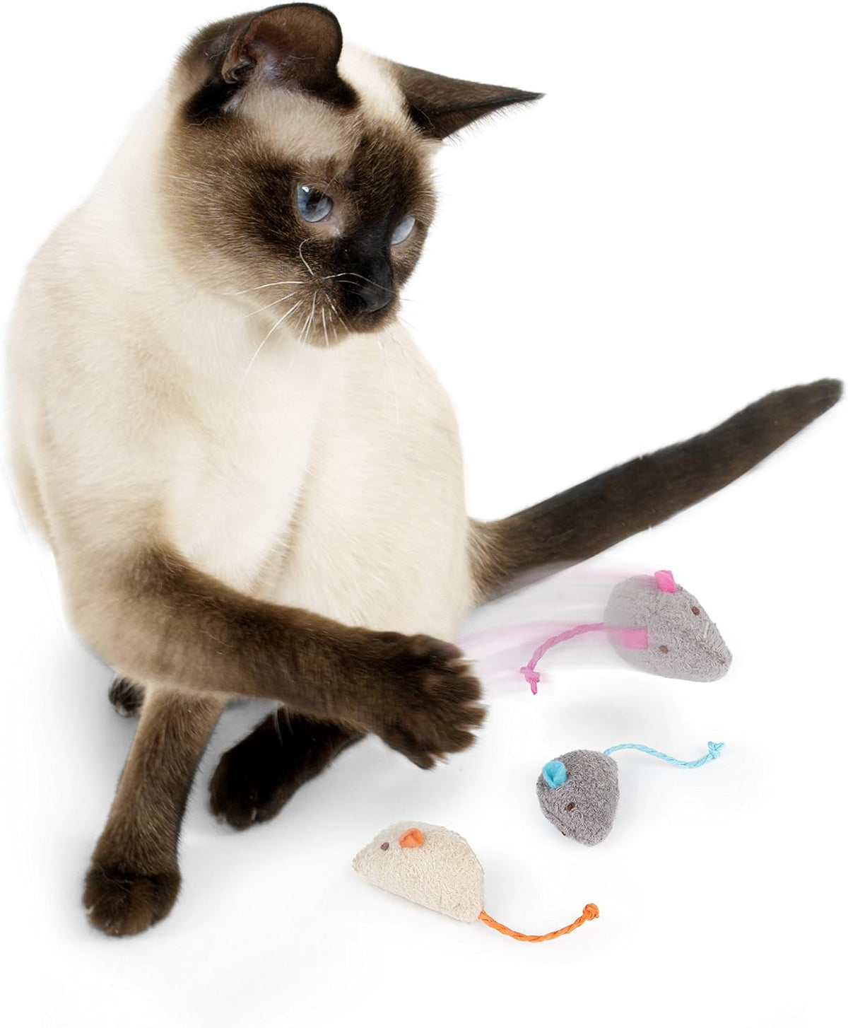 SmartyKat Skitter Critters plush catnip mouse toy for batting and chasing