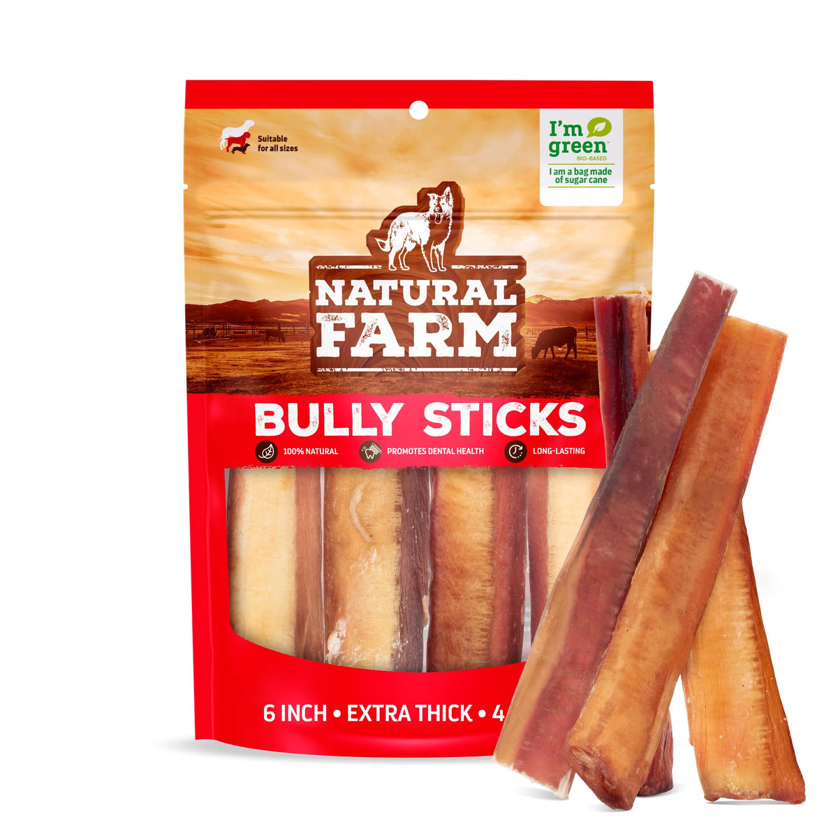 Odor-Free Bully Sticks 6 Inch – in-use lifestyle view