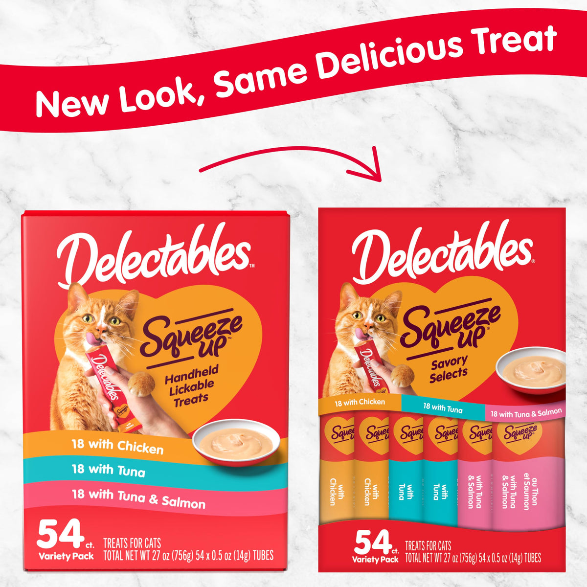 Hartz Delectables Squeeze Up Lickable Cat Treats – Variety Pack, 24 Tubes