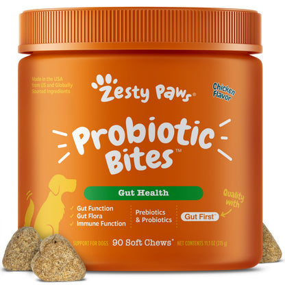 Zesty Paws Pumpkin Probiotic Soft Chews for Dogs, 90 Count