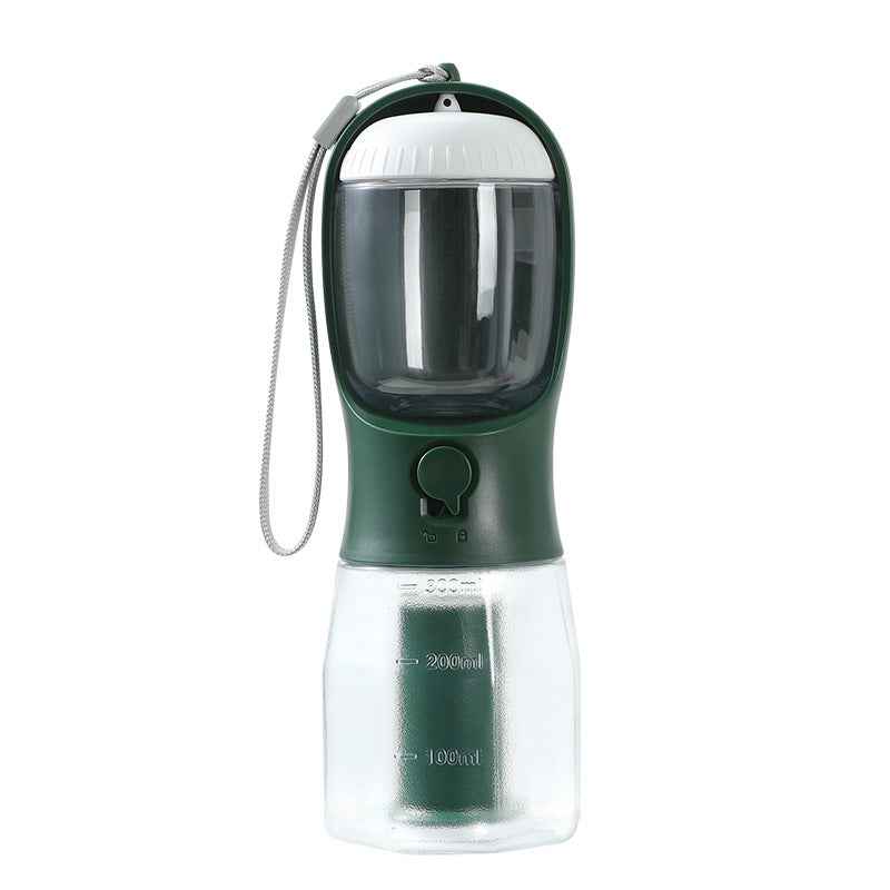 3‑in‑1 Dog Water Food Cup Portable Pet Bottle with Waste Bag Holder Travel