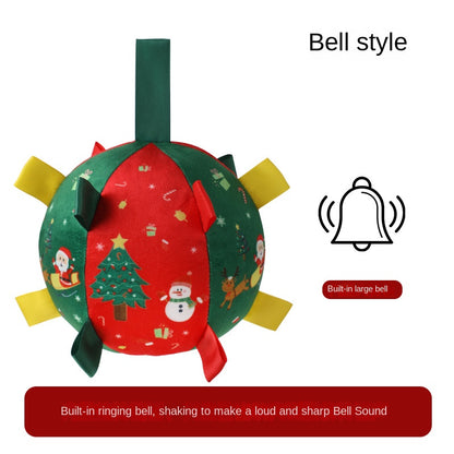 Christmas style dog toy ball outdoor sports ball self fun grinding plush ball small and medium-sized dog training pet toy