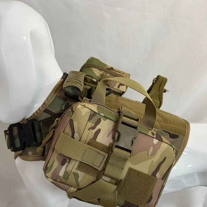Polyester nylon splash proof outdoor large dog suit with shoulder strap set