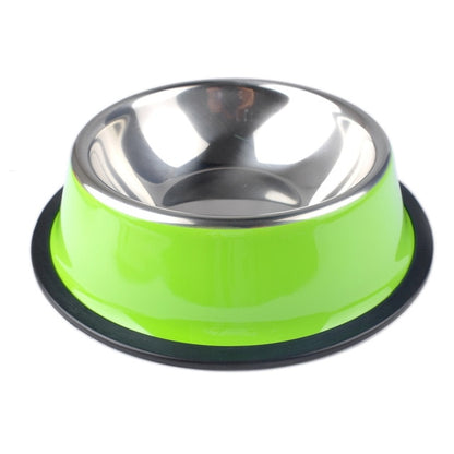 Stainless Steel Color Spray Paint Pet Dog Bowls Puppy Cats Food Drink Water Feeder Pets Supplies Non slip Feeding Dishes