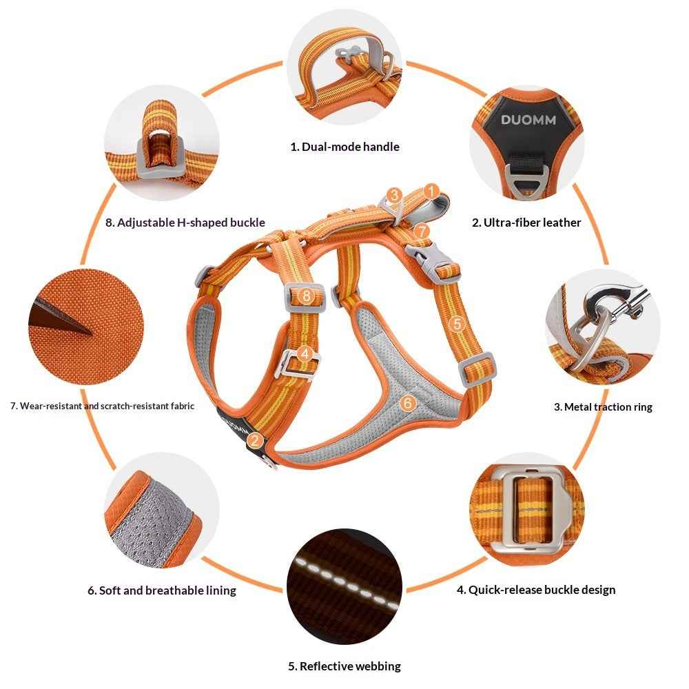 Outdoor Reflective Pet Harness Wear‑Resistant Adjustable Dog Cat Safety Vest