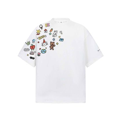 Street Style Fun Animal Letter Print Short Sleeve T-Shirt Unisex Loose Casual Half Sleeve Wholesale