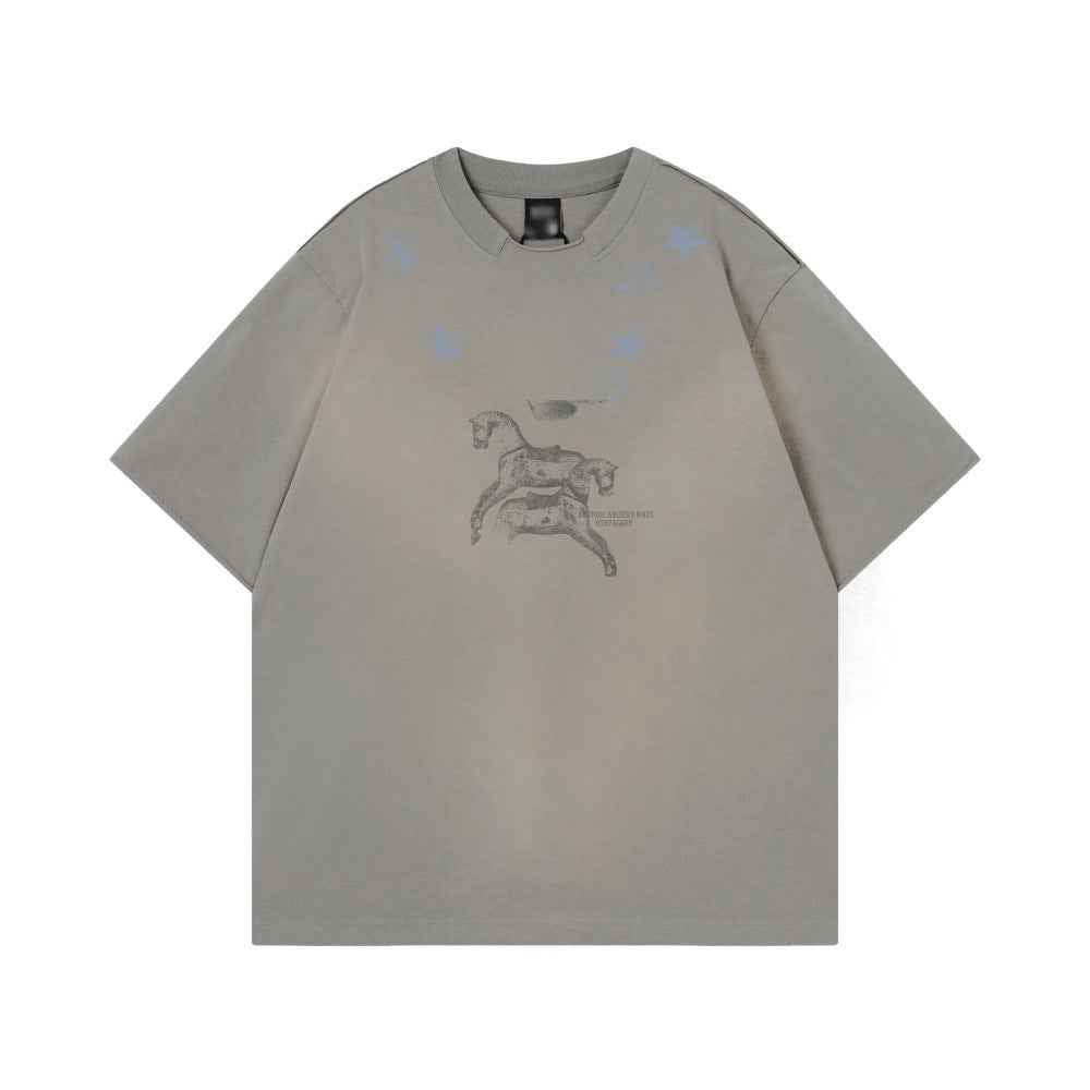Animal abstract horse print short sleeved t-shirt