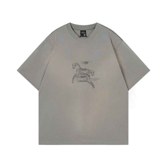 Animal abstract horse print short sleeved t-shirt