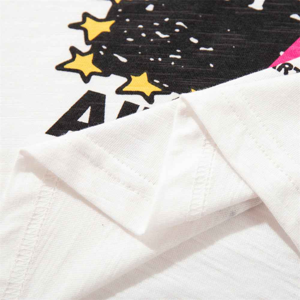 Cat animal printed short sleeved T-shirt