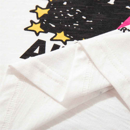Cat animal printed short sleeved T-shirt