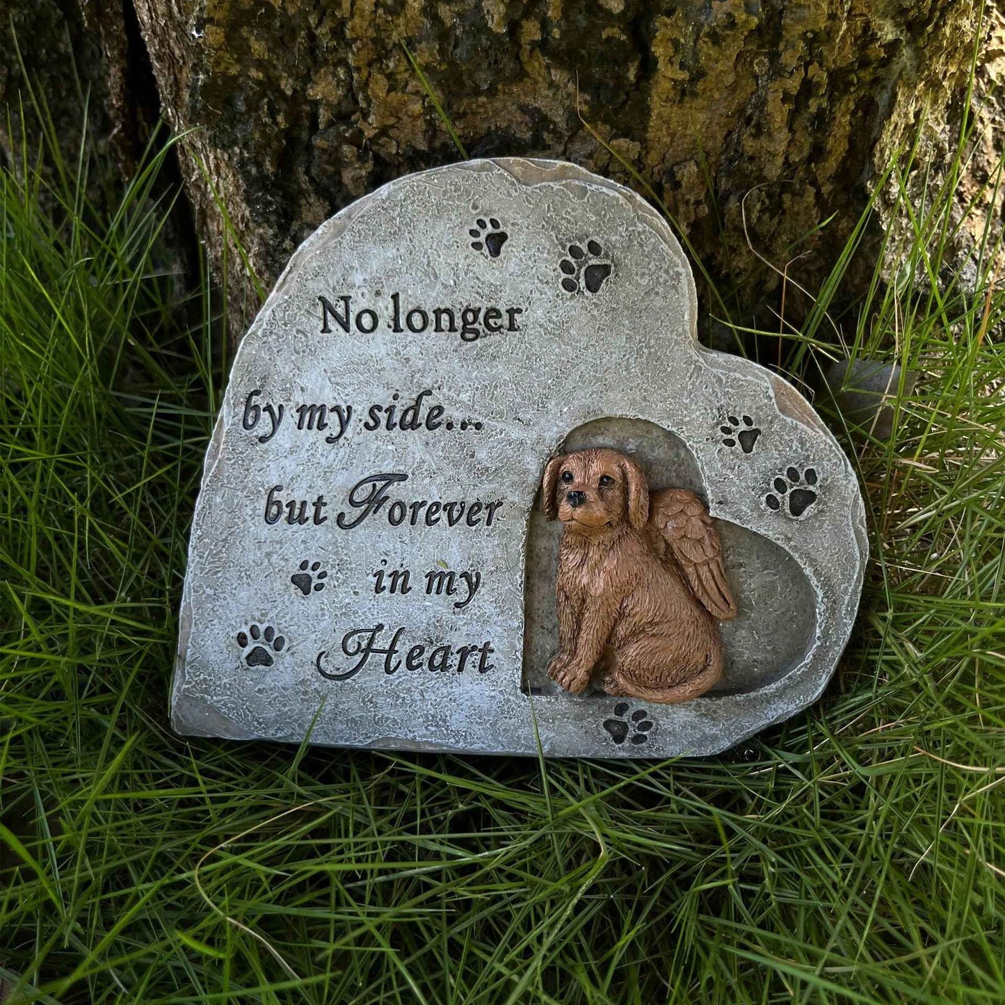 Heart shaped Pet Dog Monument Outdoor Resin