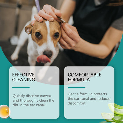 Pet Ear Wash Relieves Ear Discomfort For Cats And Dogs Clean, Decontaminate, Moisturize, Soothe And Nourish