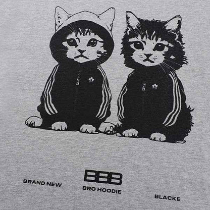 Animal cat printed short sleeved t-shirt
