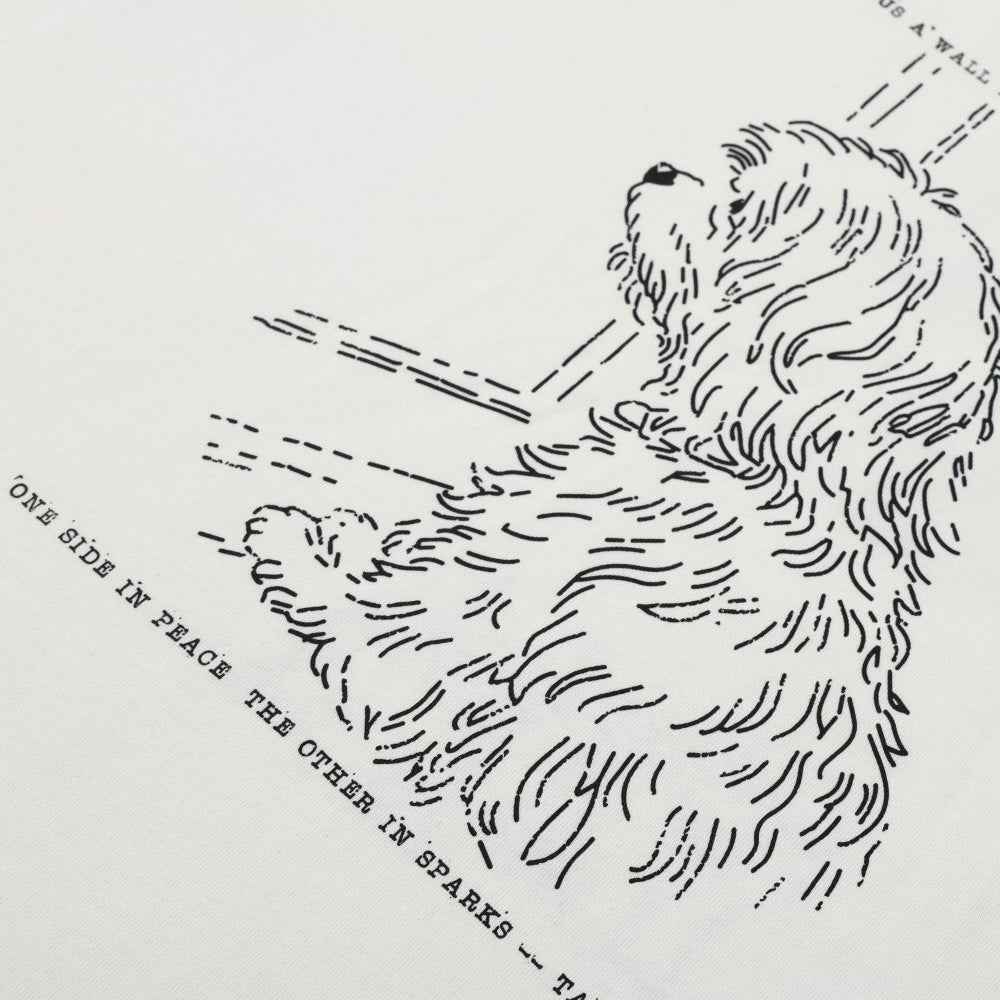 Hand drawn animal dog print short sleeved t-shirt