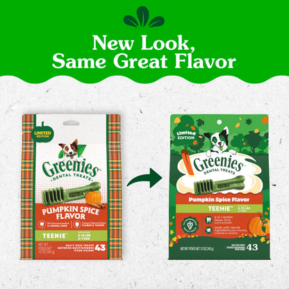 Greenies Teenie Natural Dental Dog Treats – Fresh Mint Flavor, 43 Count