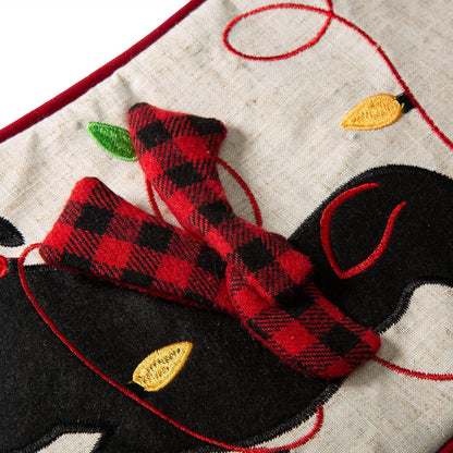 Glitzhome LED Christmas Stockings – 21" Embroidered Linen Stockings, 2-Pack