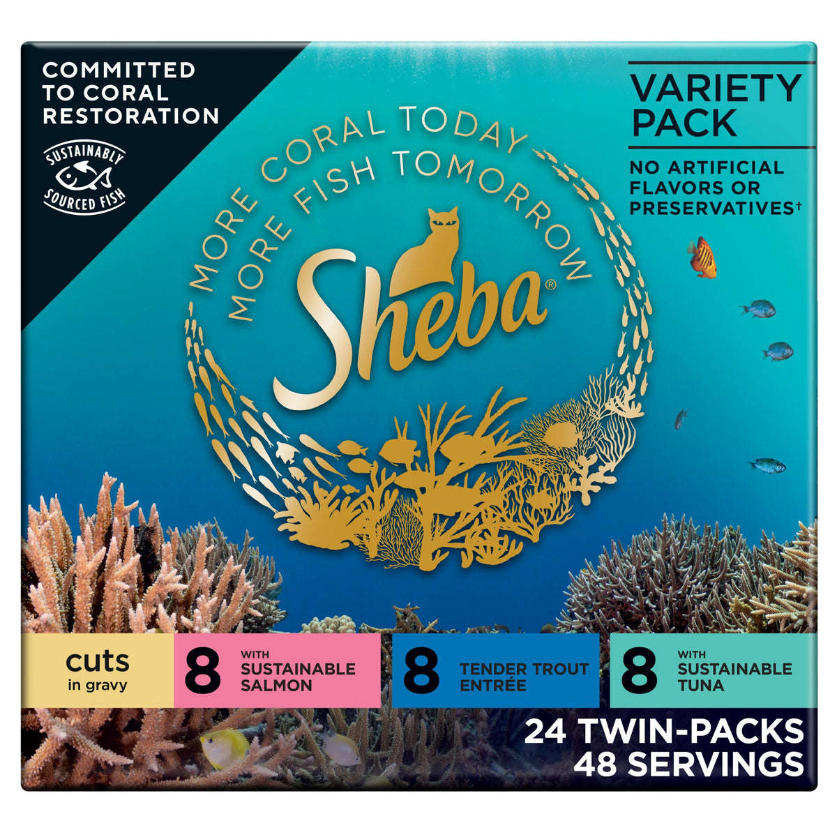 Sheba Perfect Portions Cuts in Gravy Wet Cat Food Multipack, 24 Trays